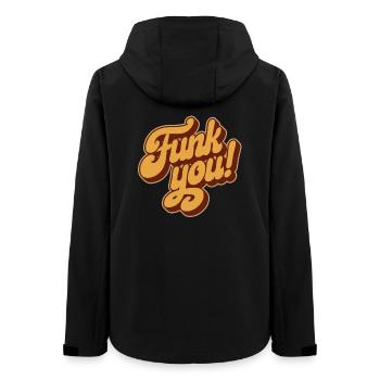 Funk Soul Music Funk You Retro 60s 70s 80s - Frauen Recycelte Softshelljacke von Stanley/Stella - Schwarz - Hinten - AI Model Female 172 light (172cm)