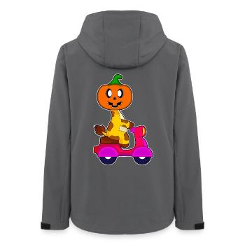 Trottinette d’Halloween girafe - Veste softshell femme recyclée Stanley/Stella - charbon - Dos - AI Model Female 172 light (172cm)