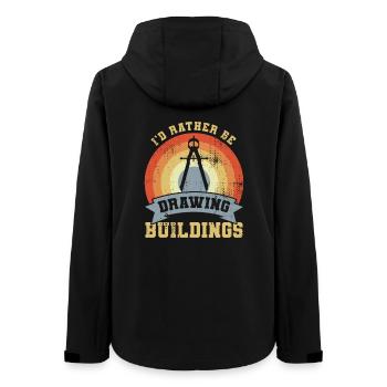 I’d Rather Be Drawing Buildings - Frauen Recycelte Softshelljacke von Stanley/Stella - Schwarz - Hinten - AI Model Female 172 light (172cm)