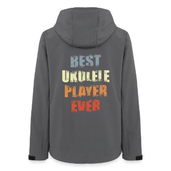 Ukulele Spieler - Frauen Recycelte Softshelljacke von Stanley/Stella - Anthrazit - Hinten - AI Model Female 172 light (172cm)