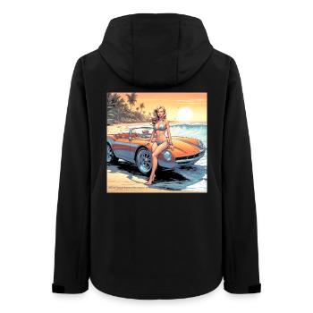Girl with car and dream nature 3 - Women’s Recycled Softshell Jacket by Stanley/Stella - black - Back - AI Model Female 172 light (172cm)