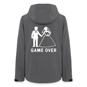 Brautpaar Game Over Heirat - Frauen Recycelte Softshelljacke von Stanley/Stella - Anthrazit - Hinten - AI Model Female 172 light (172cm)