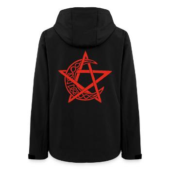 Rotes Mond-Pentagramm - Frauen Recycelte Softshelljacke von Stanley/Stella - Schwarz - Hinten - AI Model Female 172 light (172cm)