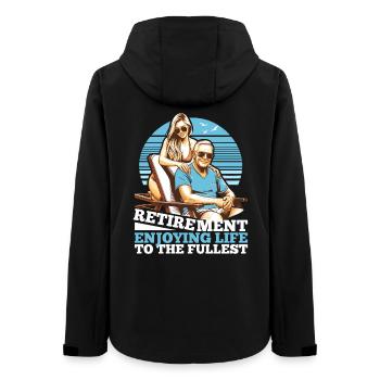 Rente Ruhestand Leben genießen Geschenk - Frauen Recycelte Softshelljacke von Stanley/Stella - Schwarz - Hinten - AI Model Female 172 light (172cm)