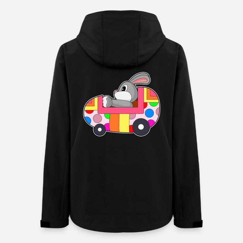 Hase Ostern Auto - Frauen Recycelte Softshelljacke von Stanley/Stella - Schwarz