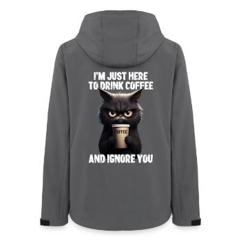 Grumpy Kitty chat café matin Grouch cadeau - Veste softshell femme recyclée Stanley/Stella - charbon - Dos - AI Model Female 172 light (172cm)