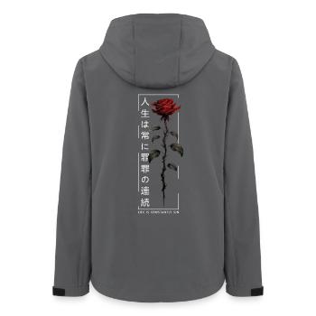 Life Is Constantly Sin Rose Japanese Script - Women’s Recycled Softshell Jacket by Stanley/Stella - anthracite - Back - AI Model Female 172 light (172cm)