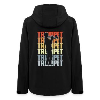 Retro Trompete - Frauen Recycelte Softshelljacke von Stanley/Stella - Schwarz - Hinten - AI Model Female 172 light (172cm)