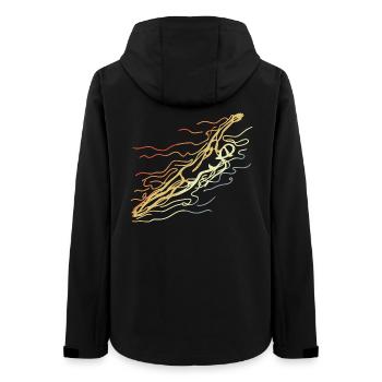 Vintage Swimming Drawing - Women’s Recycled Softshell Jacket by Stanley/Stella - black - Back - AI Model Female 172 light (172cm)