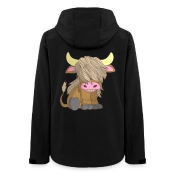 Langhaarige Kuh - Frauen Recycelte Softshelljacke von Stanley/Stella - Schwarz - Hinten - AI Model Female 172 light (172cm)