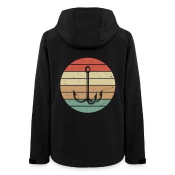 Pêche pêche cadeau pêcheur pêcheur poisson rétro - Veste softshell femme recyclée Stanley/Stella - noir - Dos - AI Model Female 172 light (172cm)