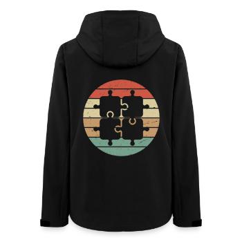 Puzzle rétro vintage - Veste softshell femme recyclée Stanley/Stella - noir - Dos - AI Model Female 172 light (172cm)