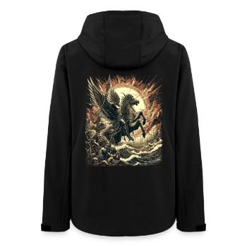 Myth of the Divine Rider - Women’s Recycled Softshell Jacket by Stanley/Stella - black - Back - AI Model Female 172 light (172cm)
