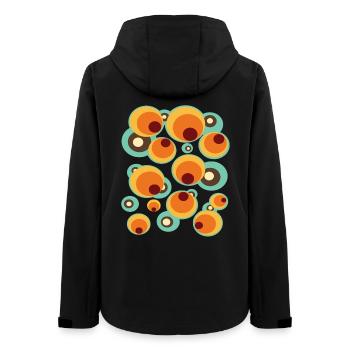 Vintage Mid Century Dot motif de cercle - Veste softshell femme recyclée Stanley/Stella - noir - Dos - AI Model Female 172 light (172cm)