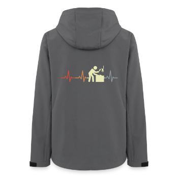 Fleischer Strichmännchen Herzschlag - Frauen Recycelte Softshelljacke von Stanley/Stella - Anthrazit - Hinten - AI Model Female 172 light (172cm)
