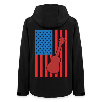 Ukulélé Drapeau des États-Unis - Veste softshell femme recyclée Stanley/Stella - noir - Dos - AI Model Female 172 light (172cm)