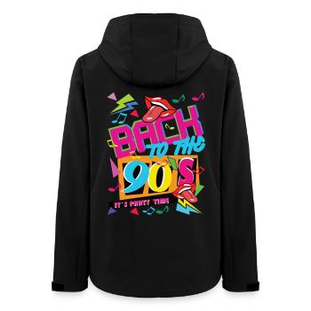 BACK TO THE 90 S IT S PARTY TIME - Frauen Recycelte Softshelljacke von Stanley/Stella - Schwarz - Hinten - AI Model Female 172 light (172cm)