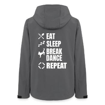 Manger, dormir, faire du breakdance, répéter - Veste softshell femme recyclée Stanley/Stella - charbon - Dos - AI Model Female 172 light (172cm)