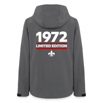 1972 Limited Edition - Women’s Recycled Softshell Jacket by Stanley/Stella - anthracite - Back - AI Model Female 172 light (172cm)