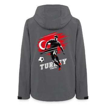 Football Turquie Türkiye Flag Joueur de drapeau - Veste softshell femme recyclée Stanley/Stella - charbon - Dos - AI Model Female 172 light (172cm)