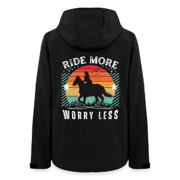 Ride More Worry Less - Horse Lovers Gift Idea - Frauen Recycelte Softshelljacke von Stanley/Stella - Schwarz - Hinten - AI Model Female 172 light (172cm)