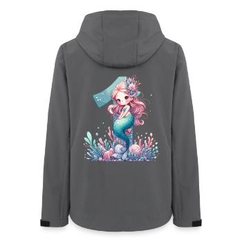 1 Year Mermaid Cute Birthday Gift - Women’s Recycled Softshell Jacket by Stanley/Stella - anthracite - Back - AI Model Female 172 light (172cm)