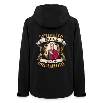 Sozialarbeiter Geschenk Hilfe Lustig Beruf - Frauen Recycelte Softshelljacke von Stanley/Stella - Schwarz - Hinten - AI Model Female 172 light (172cm)