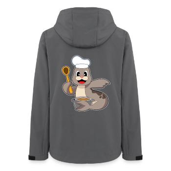 Seehund Koch Kochtopf Kochen - Frauen Recycelte Softshelljacke von Stanley/Stella - Anthrazit - Hinten - AI Model Female 172 light (172cm)