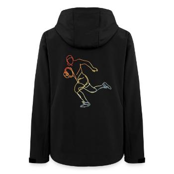 Rugby Player Sketch - Women’s Recycled Softshell Jacket by Stanley/Stella - black - Back - AI Model Female 172 light (172cm)