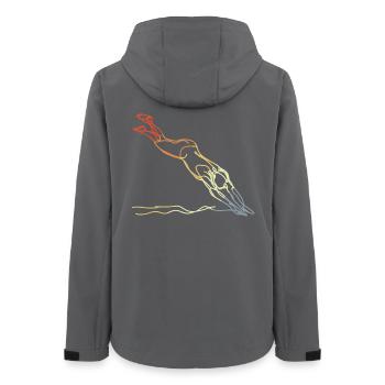 Schwimmen Vintage Look - Frauen Recycelte Softshelljacke von Stanley/Stella - Anthrazit - Hinten - AI Model Female 172 light (172cm)