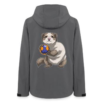 Ferret Handball Player Handball - Women’s Recycled Softshell Jacket by Stanley/Stella - anthracite - Back - AI Model Female 172 light (172cm)