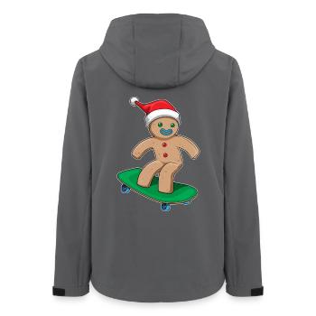Lebkuchenmann Weihnachten Skateboard - Frauen Recycelte Softshelljacke von Stanley/Stella - Anthrazit - Hinten - AI Model Female 172 light (172cm)