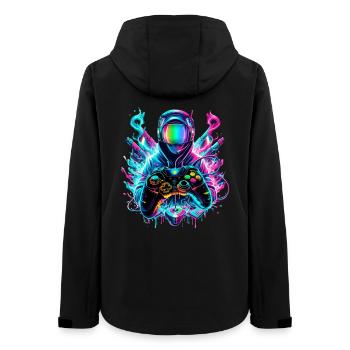 Gamer Synthwave Gaming Enthusiast - Women’s Recycled Softshell Jacket by Stanley/Stella - black - Back - AI Model Female 172 light (172cm)