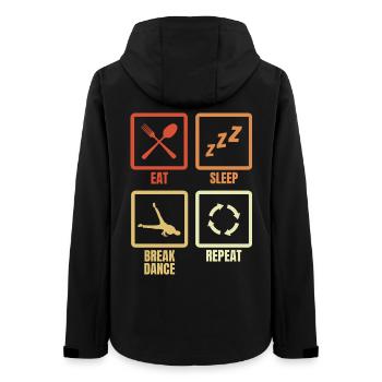 Manger, dormir, faire du breakdance, répéter - Veste softshell femme recyclée Stanley/Stella - noir - Dos - AI Model Female 172 light (172cm)