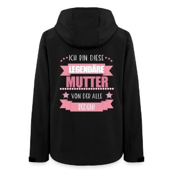 Legendäre Mutter – Geschenk Muttertag Mama - Frauen Recycelte Softshelljacke von Stanley/Stella - Schwarz - Hinten - AI Model Female 172 light (172cm)
