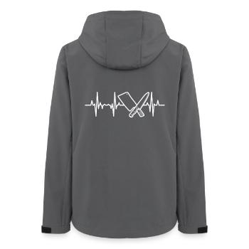 Messer Hackbeil Herzschlag - Frauen Recycelte Softshelljacke von Stanley/Stella - Anthrazit - Hinten - AI Model Female 172 light (172cm)