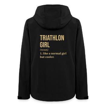 Triathlon - Frauen Recycelte Softshelljacke von Stanley/Stella - Schwarz - Hinten - AI Model Female 172 light (172cm)