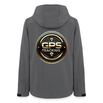 GPS Tracking Carbon Gold Warning Stickers - Women’s Recycled Softshell Jacket by Stanley/Stella - anthracite - Back - AI Model Female 172 light (172cm)