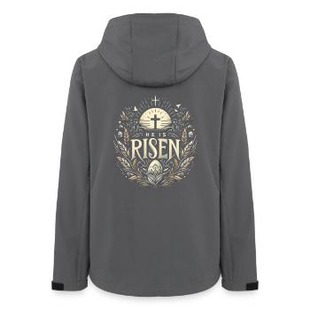 Er ist Auferstanden Kreuz & Licht - Frauen Recycelte Softshelljacke von Stanley/Stella - Anthrazit - Hinten - AI Model Female 172 light (172cm)