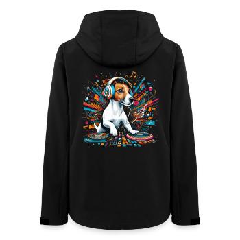 Jack Russell Terrier DJ Music Gift - Women’s Recycled Softshell Jacket by Stanley/Stella - black - Back - AI Model Female 172 light (172cm)