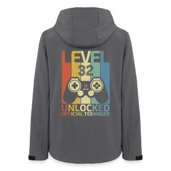 Level 32 Freigeschalteter offizieller Teenager - Frauen Recycelte Softshelljacke von Stanley/Stella - Anthrazit - Hinten - AI Model Female 172 light (172cm)