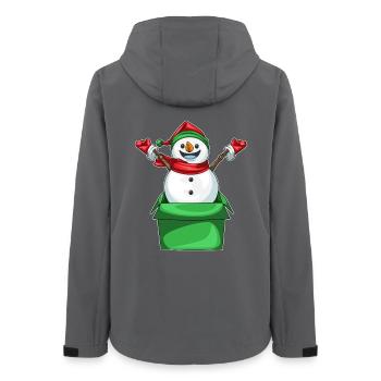 Schneemann Weihnachten Karton - Frauen Recycelte Softshelljacke von Stanley/Stella - Anthrazit - Hinten - AI Model Female 172 light (172cm)