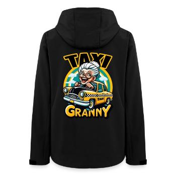Taxi Granny" – Grandma Oma Enkel-Taxi Service - Frauen Recycelte Softshelljacke von Stanley/Stella - Schwarz - Hinten - AI Model Female 172 light (172cm)