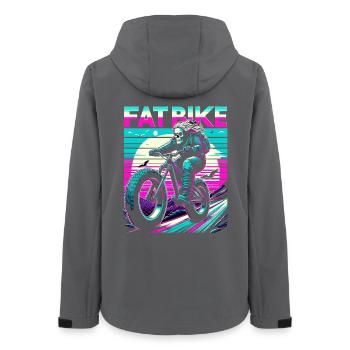 Retrowave Skeleton Biker Fatbike Retro Sunset - Veste softshell femme recyclée Stanley/Stella - charbon - Dos - AI Model Female 172 light (172cm)