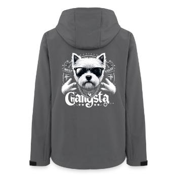 Cadeau de chien Gangsta West Highland White Terrier - Veste softshell femme recyclée Stanley/Stella - charbon - Dos - AI Model Female 172 light (172cm)