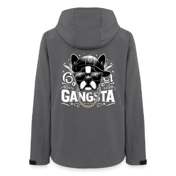 Boston Terrier Gangsta Gangster chien cadeau - Veste softshell femme recyclée Stanley/Stella - charbon - Dos - AI Model Female 172 light (172cm)