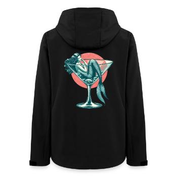 Mermaid Water Woman Martini Glass Retro - Women’s Recycled Softshell Jacket by Stanley/Stella - black - Back - AI Model Female 172 light (172cm)