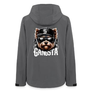 Yorkshire Terrier Yorkie Gangsta Gangster chien Ges - Veste softshell femme recyclée Stanley/Stella - charbon - Dos - AI Model Female 172 light (172cm)