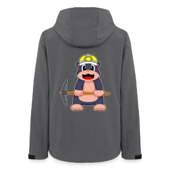 Maulwurf Bergarbeiter Spitzhacke Bergbau - Frauen Recycelte Softshelljacke von Stanley/Stella - Anthrazit - Hinten - AI Model Female 172 light (172cm)