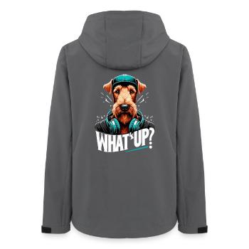 Irish Terrier Was geht ab Gangsta Hund Geschenk - Frauen Recycelte Softshelljacke von Stanley/Stella - Anthrazit - Hinten - AI Model Female 172 light (172cm)